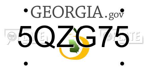 5QZG75 Georgia License Plate