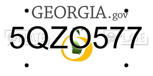 5QZO577 Georgia License Plate