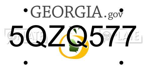 5QZQ577 Georgia License Plate