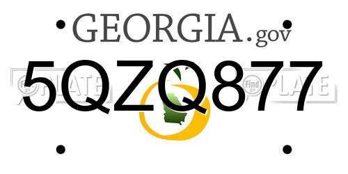 5QZQ877 Georgia License Plate