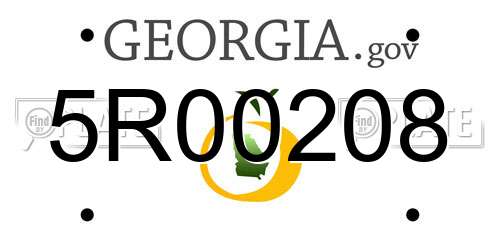 5R00208 Georgia License Plate