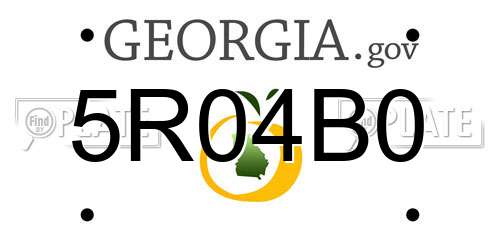 5R04B0 Georgia License Plate