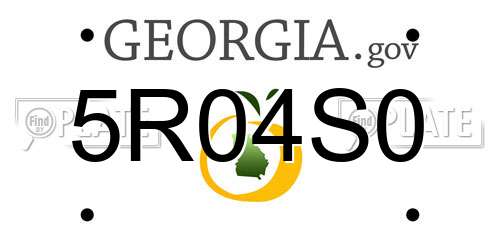 5R04S0 Georgia License Plate