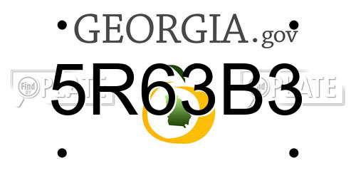 5R63B3 Georgia License Plate