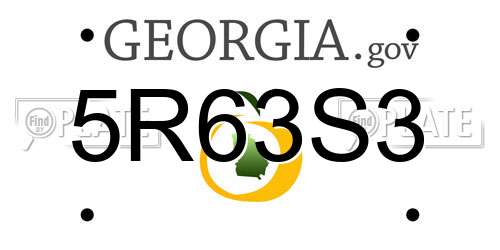 5R63S3 Georgia License Plate