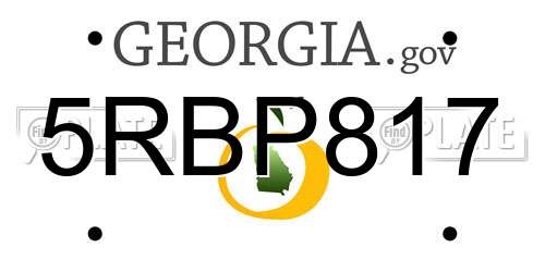 5RBP817 Georgia License Plate