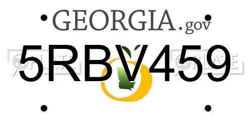 5RBV459 Georgia License Plate