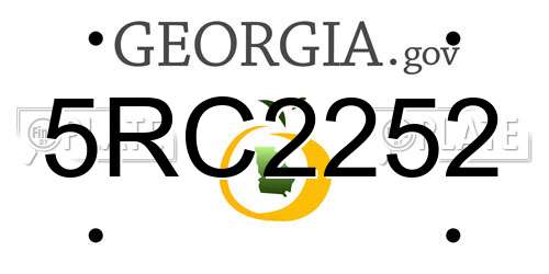 5RC2252 Georgia License Plate