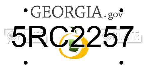 5RC2257 Georgia License Plate