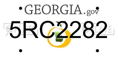 5RC2282 Georgia License Plate