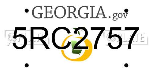 5RC2757 Georgia License Plate