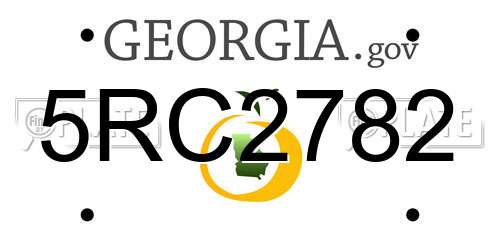 5RC2782 Georgia License Plate