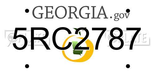 5RC2787 Georgia License Plate