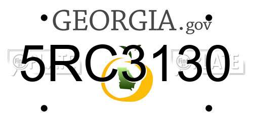 5RC3130 Georgia License Plate