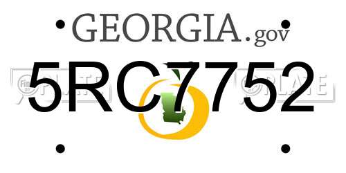 5RC7752 Georgia License Plate