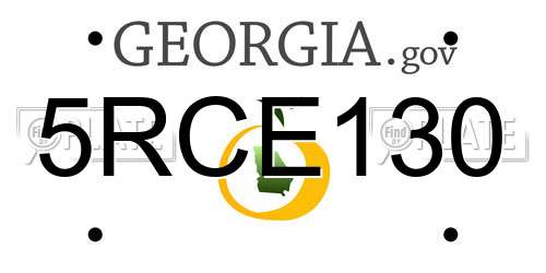 5RCE130 Georgia License Plate