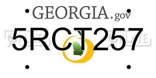 5RCT257 Georgia License Plate