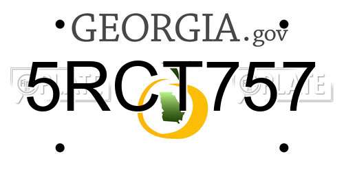 5RCT757 Georgia License Plate