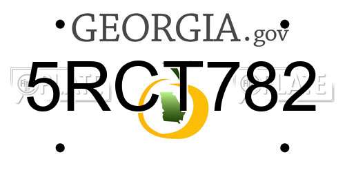 5RCT782 Georgia License Plate