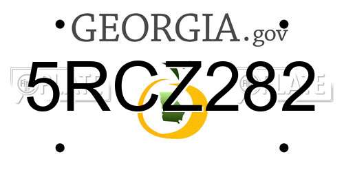 5RCZ282 Georgia License Plate