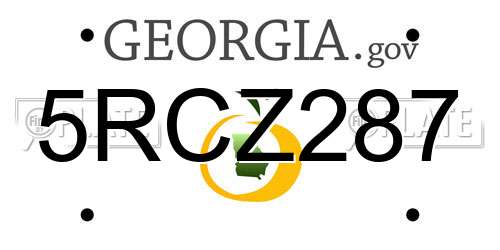 5RCZ287 Georgia License Plate