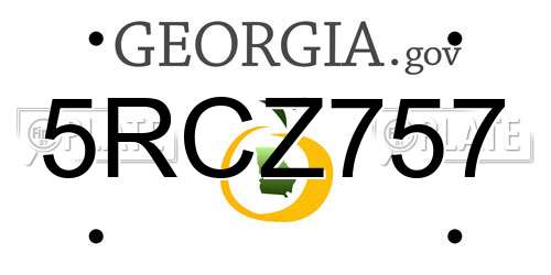 5RCZ757 Georgia License Plate