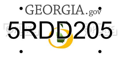 5RDD205 Georgia License Plate