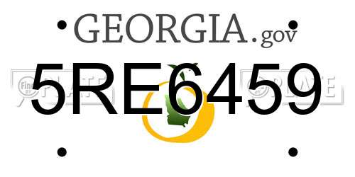 5RE6459 Georgia License Plate