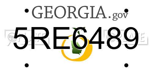 5RE6489 Georgia License Plate
