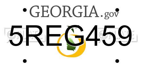 5REG459 Georgia License Plate