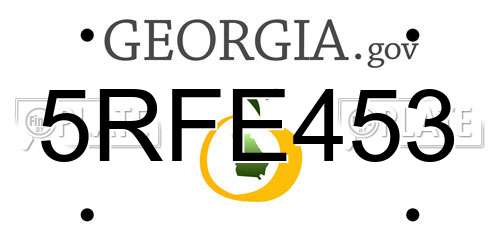 5RFE453 Georgia License Plate