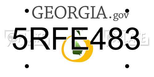 5RFE483 Georgia License Plate