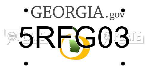 5RFG03 Georgia License Plate