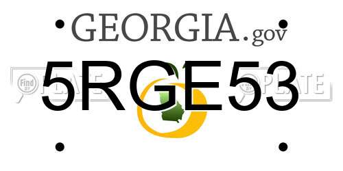 5RGE53 Georgia License Plate