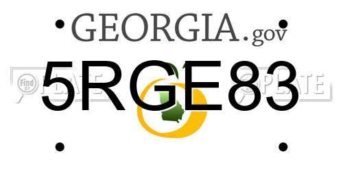 5RGE83 Georgia License Plate