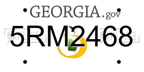 5RM2468 Georgia License Plate