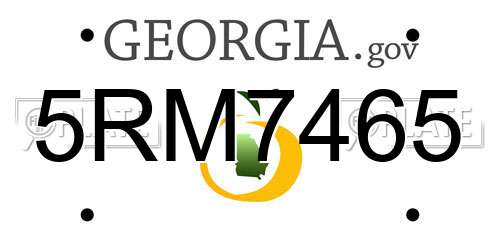 5RM7465 Georgia License Plate