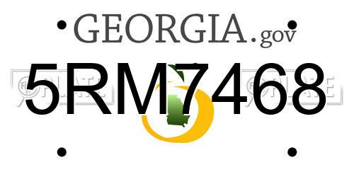 5RM7468 Georgia License Plate