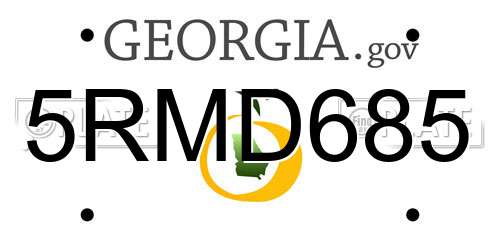 5RMD685 Georgia License Plate