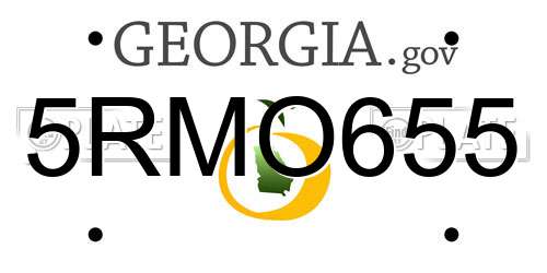 5RMO655 Georgia License Plate