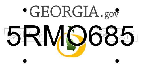 5RMO685 Georgia License Plate