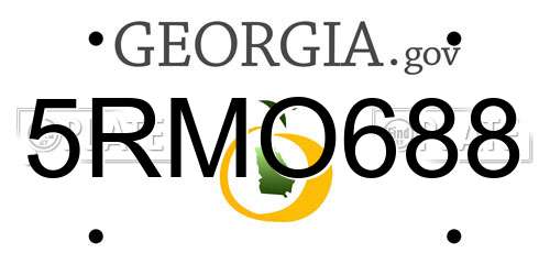 5RMO688 Georgia License Plate