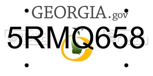 5RMQ658 Georgia License Plate