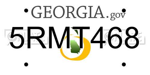 5RMT468 Georgia License Plate