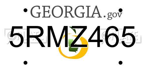 5RMZ465 Georgia License Plate