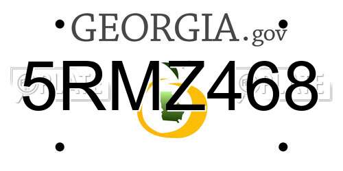 5RMZ468 Georgia License Plate