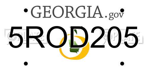 5ROD205 Georgia License Plate