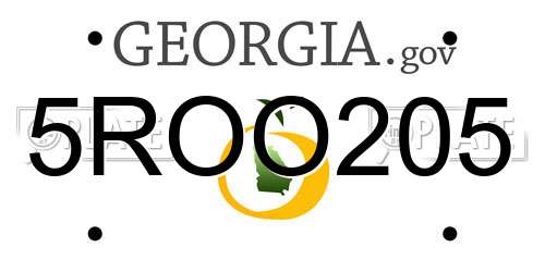 5ROO205 Georgia License Plate