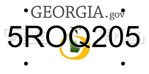 5ROQ205 Georgia License Plate
