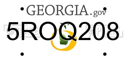 5ROQ208 Georgia License Plate